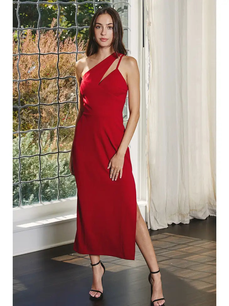 One Way Or Another Midi Dress - Scarlet Red