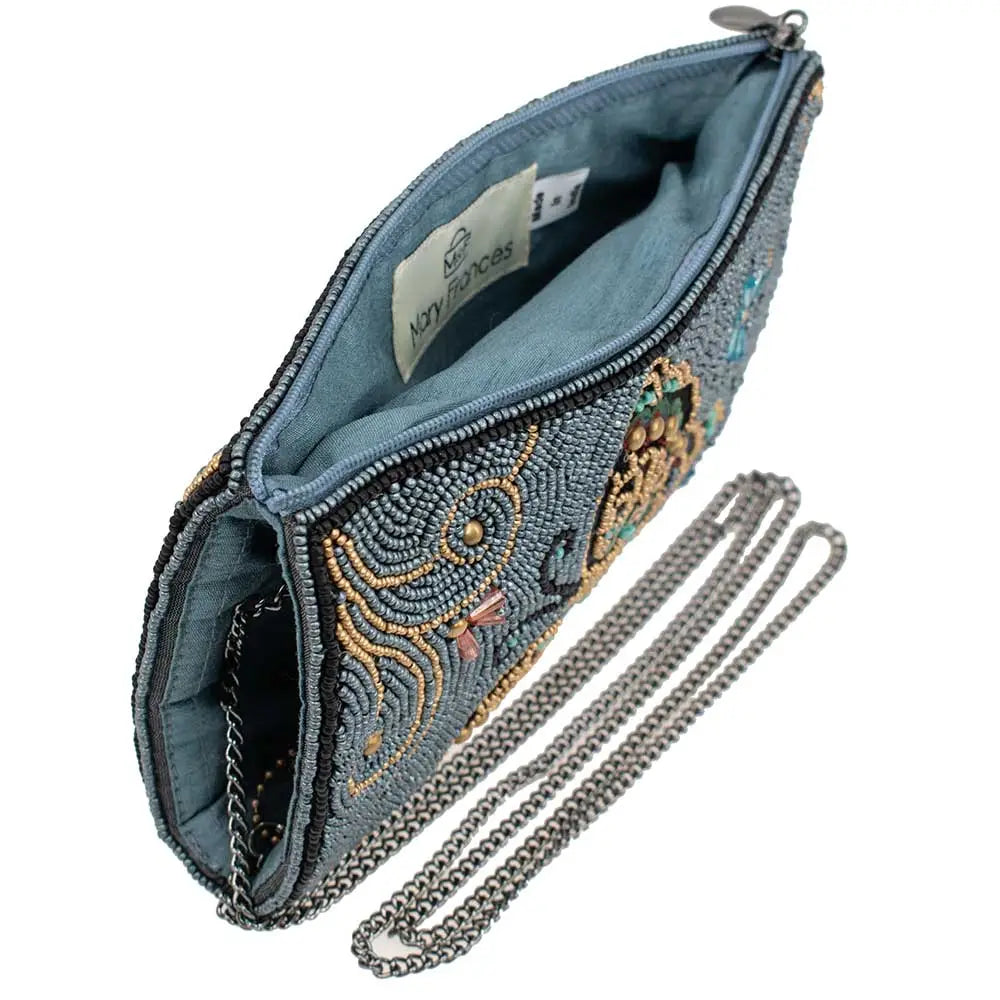 Mariposa Beaded Butterfly with Blue Crossbody Phone Bag