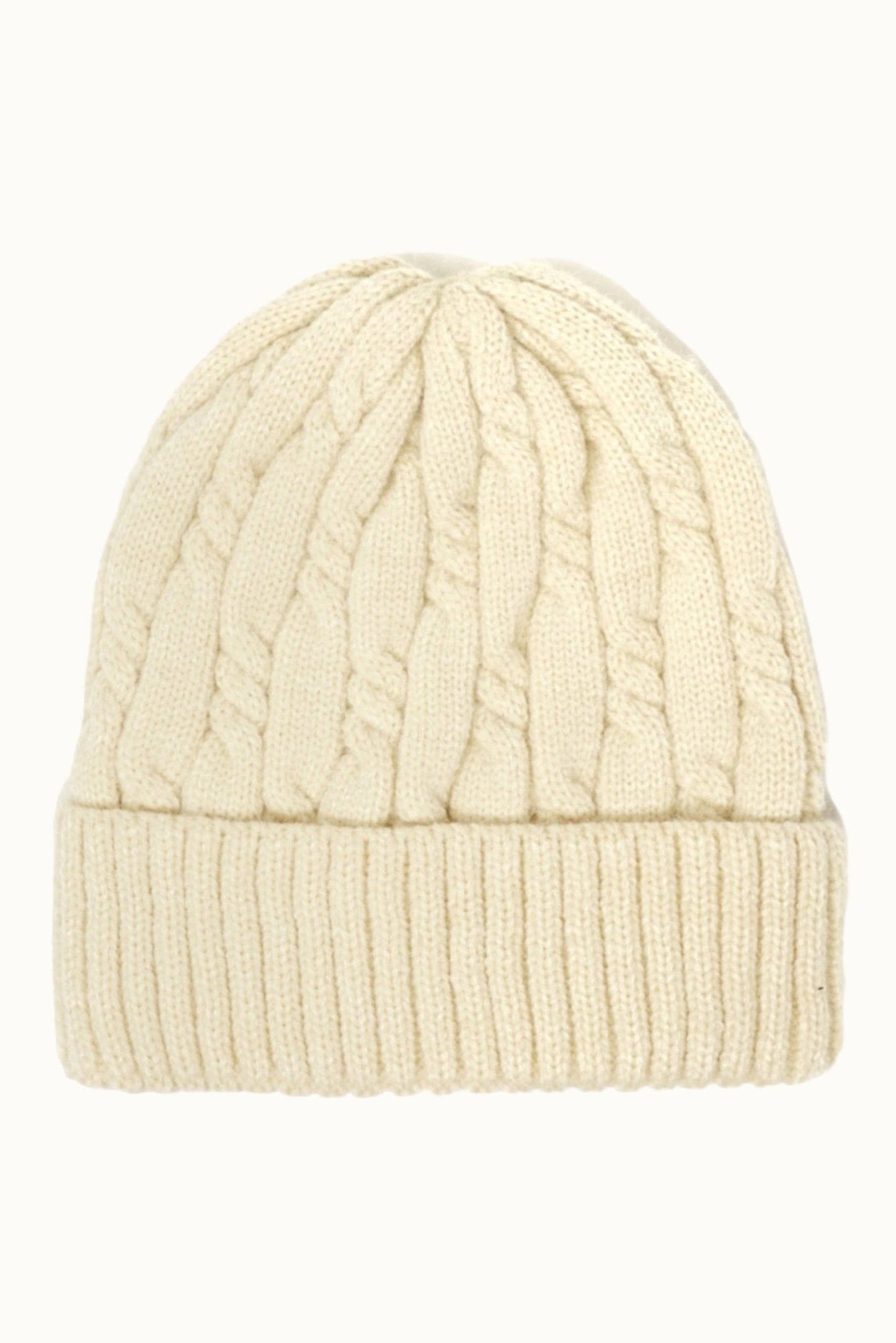 Cable Knit Cuffed Unisex Beanie