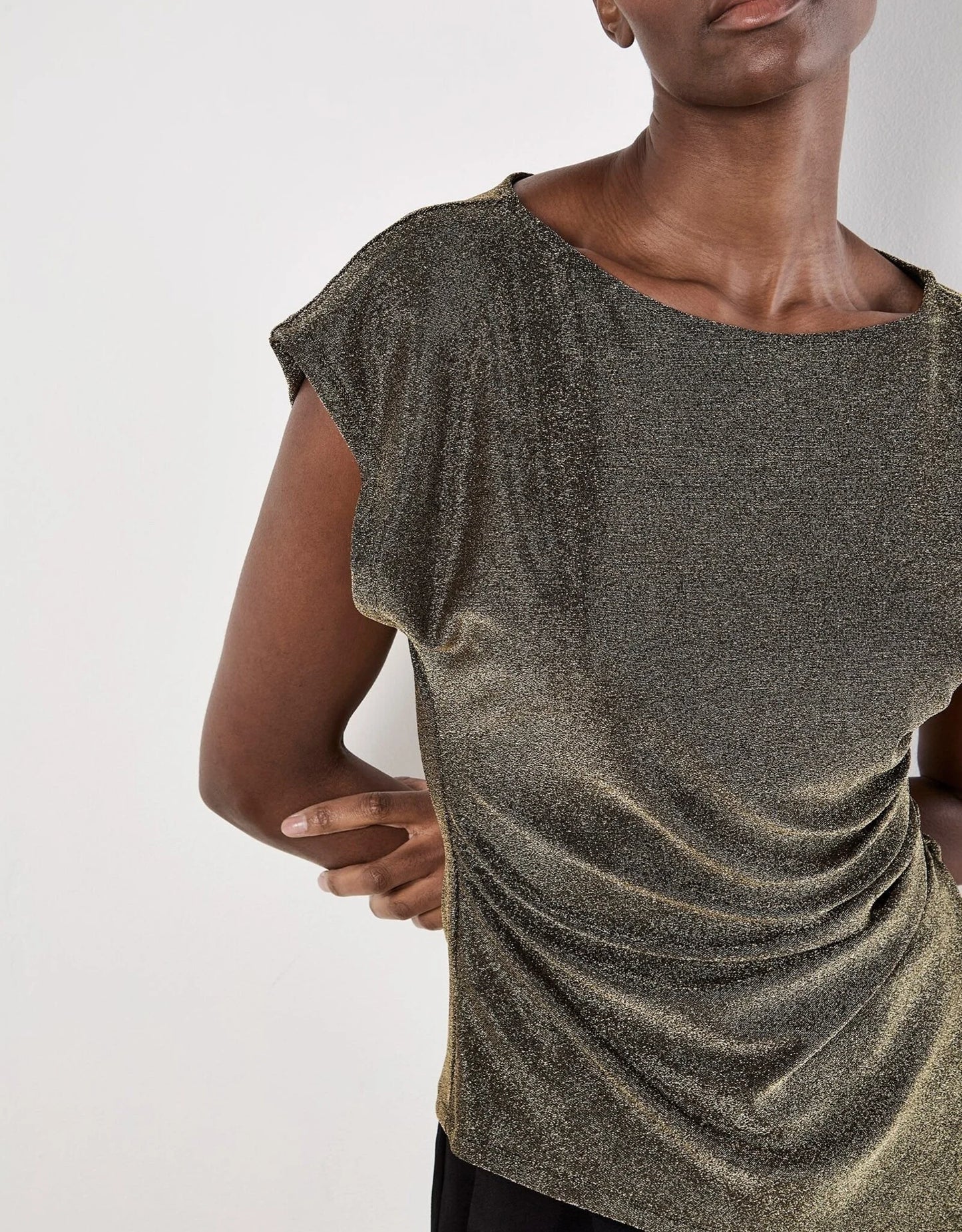 Sparkle Side Ruched Wrap Top