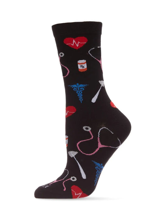 Medical Theme Bamboo Women's Crew Socks