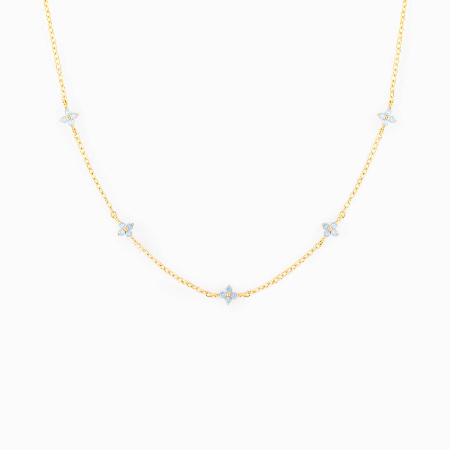 Blue Blossom Love Necklace: Gold