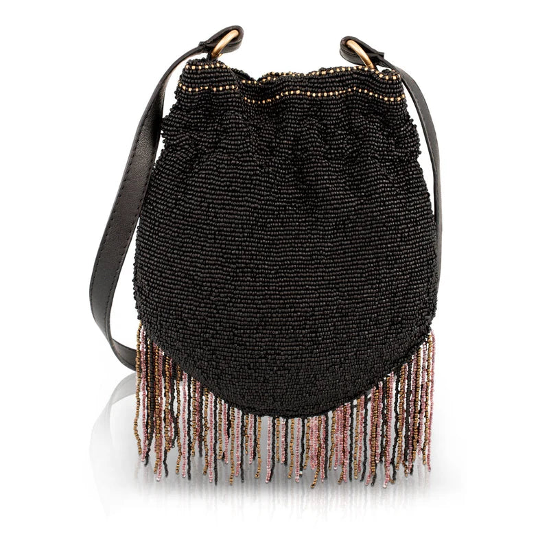 In The Grove Boho Paisley Fringe Beaded Crossbody Bag