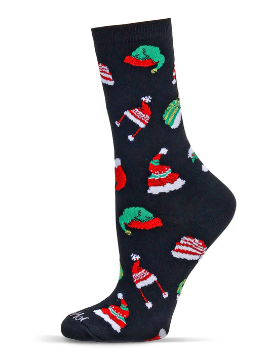Women's Santa Hats Holiday Crew Socks