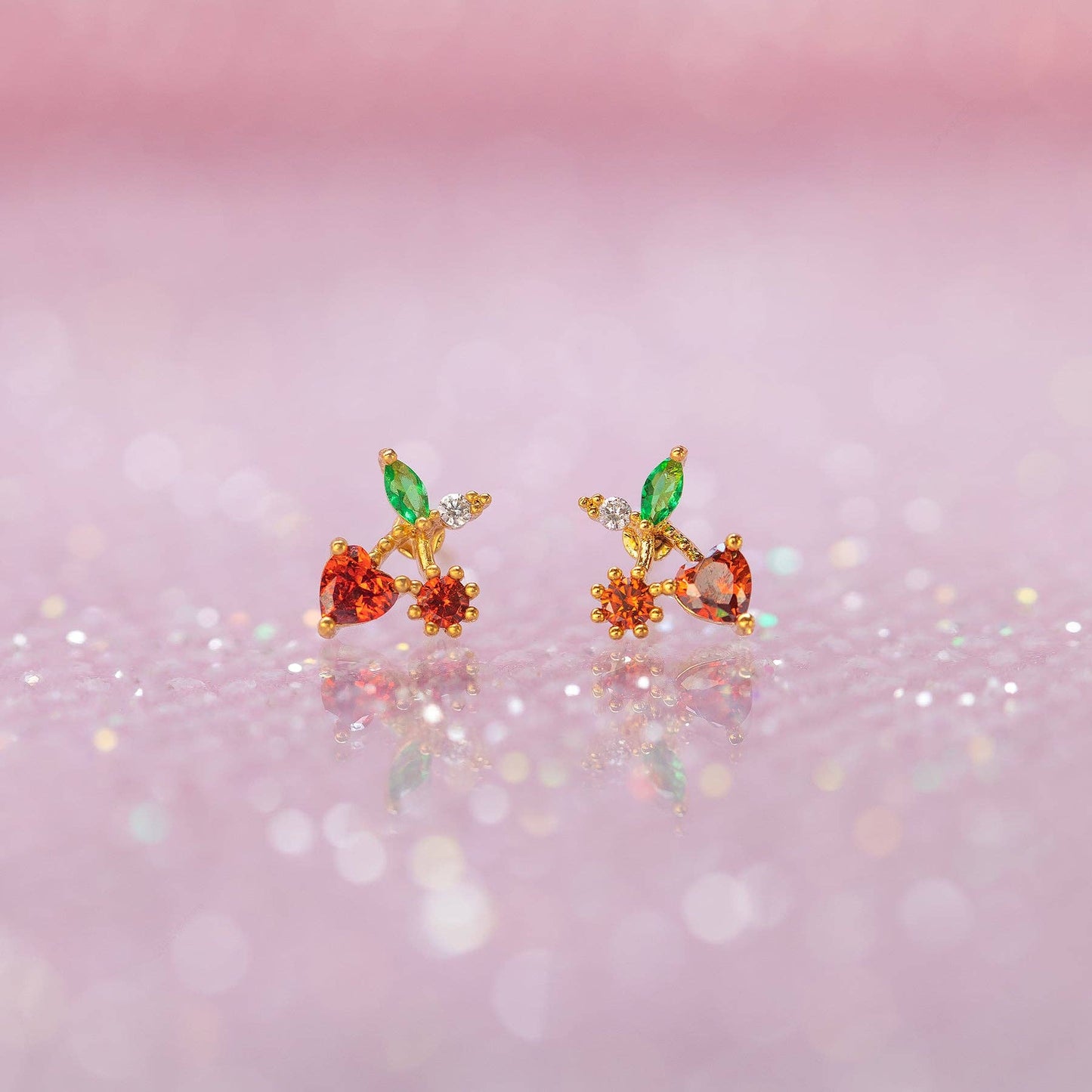 Cherry On Top Studs: Gold