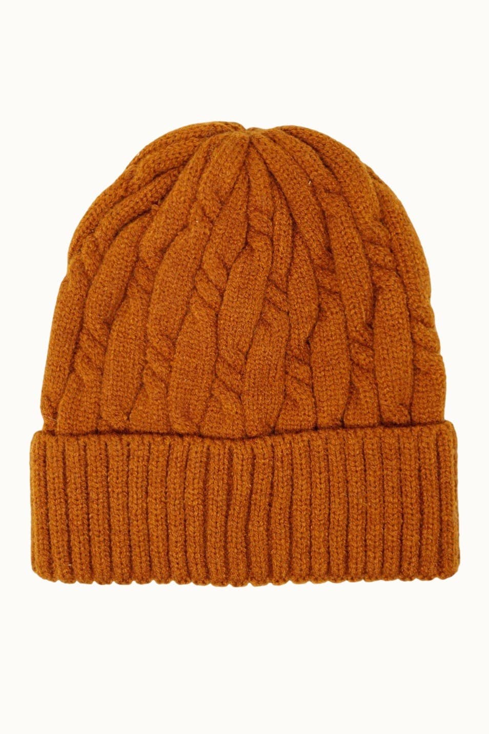 Cable Knit Cuffed Unisex Beanie