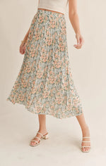 Load image into Gallery viewer, Green Thumbs Pleated Midi Skirt
