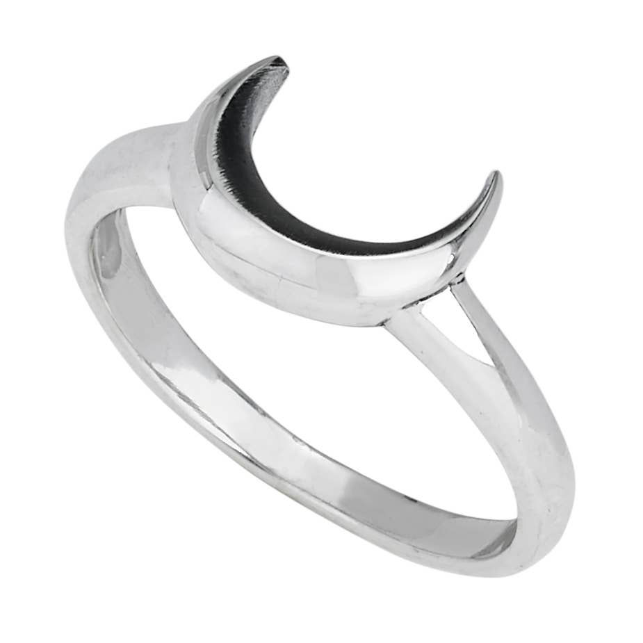 It's Just a Phase Sterling Silver Crescent Ring: 6