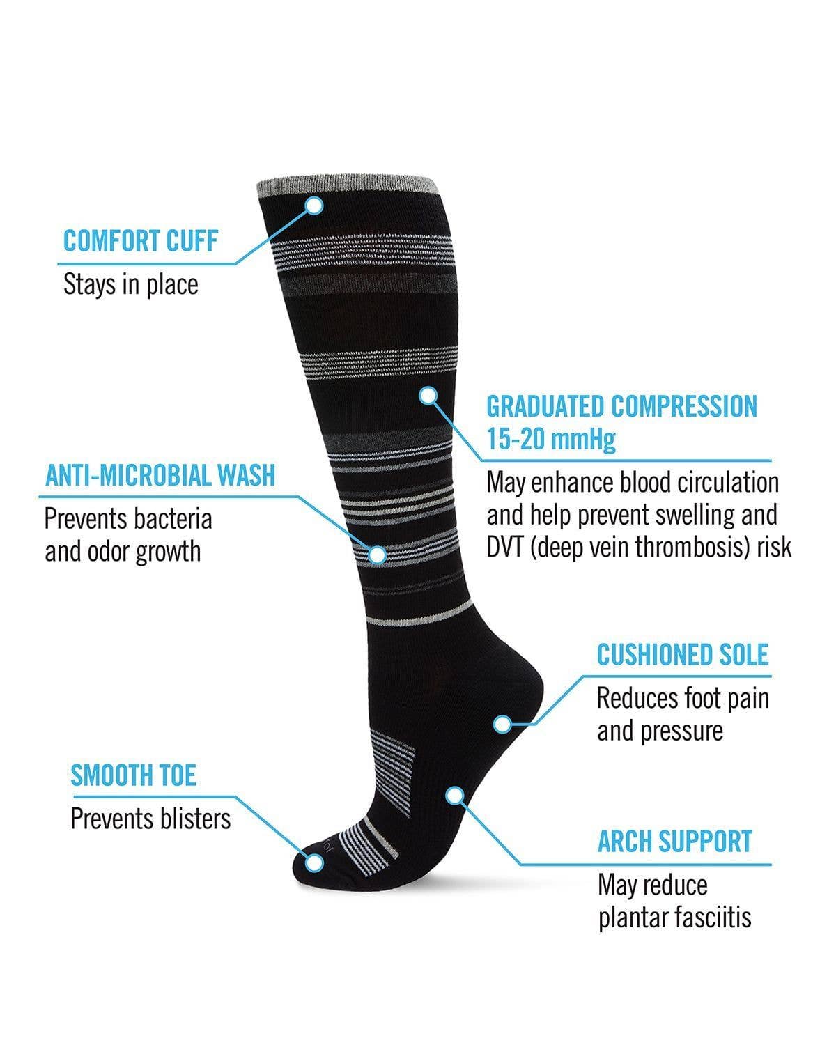 Multi Striped Cotton Compression Socks