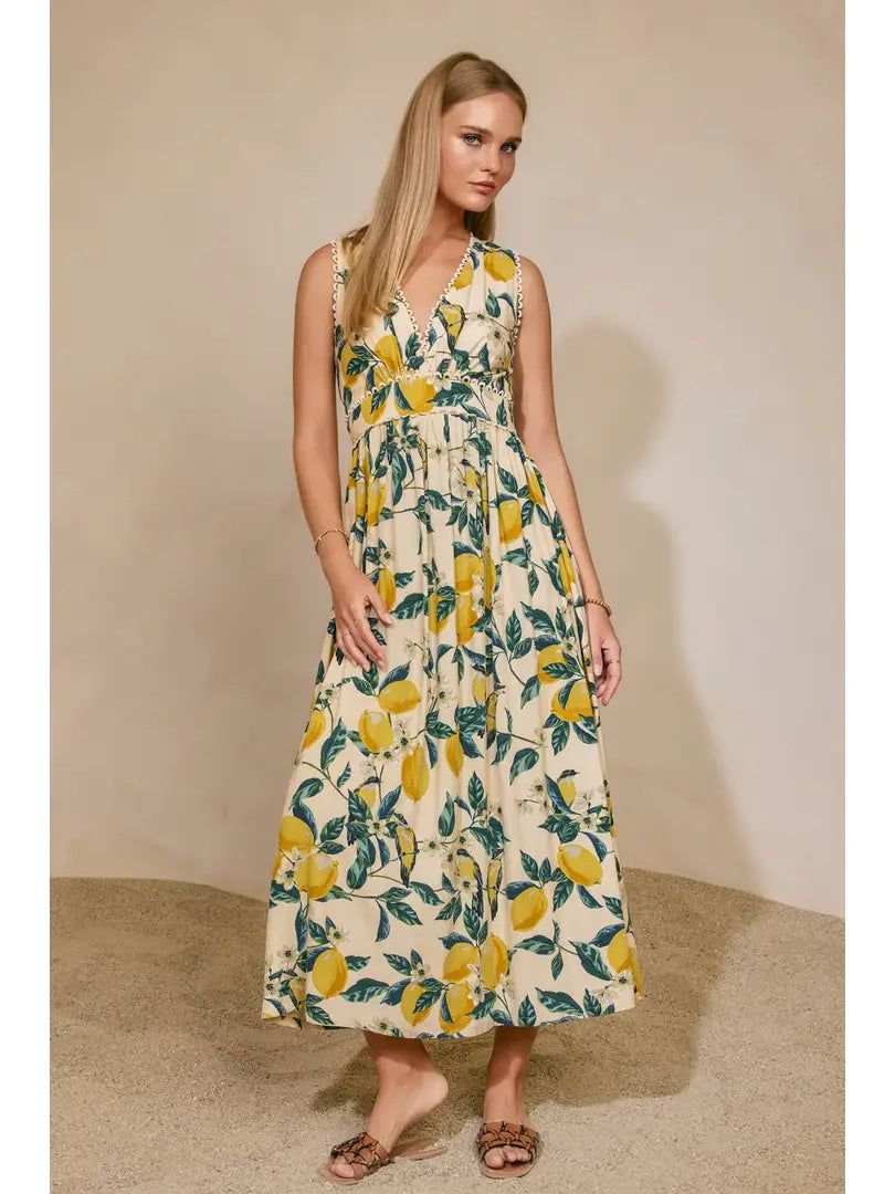 Vintage Lemonade Scalloped Lace Maxi Dress