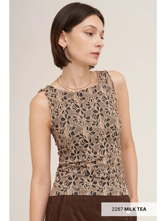Floral Lettuce Edge Top
