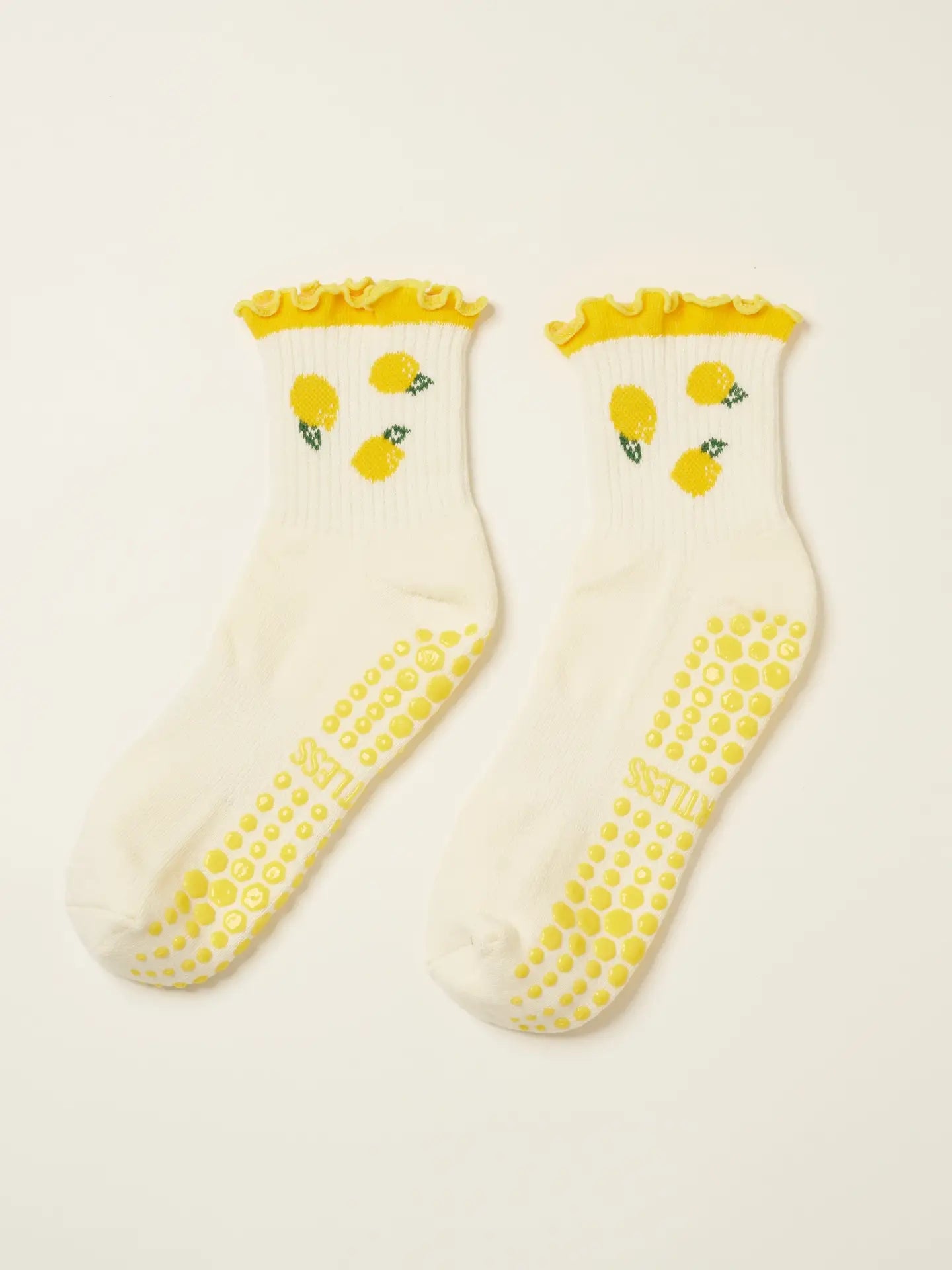 Lemon Ruffle Grip Pilates Socks