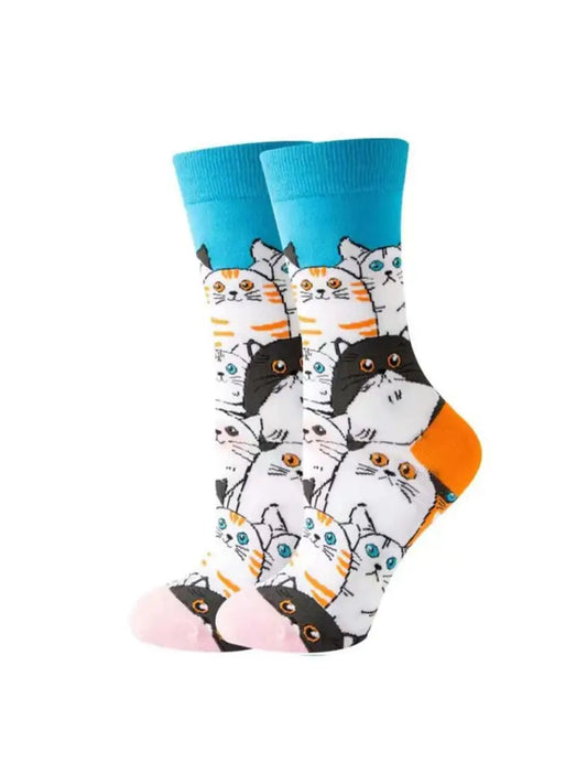 Cartoon Cat Pattern Women's Socks