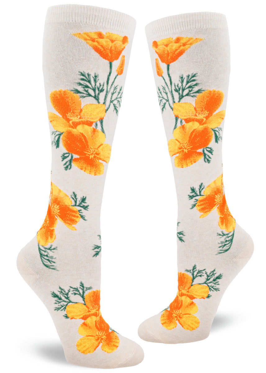 California Poppy Knee High Sock's