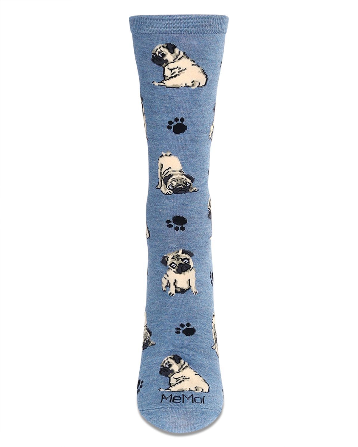 Women's Pugs Bamboo Crew Socks