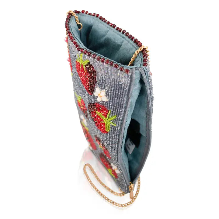 Strawberry Jam Red Beaded Crossbody handbag