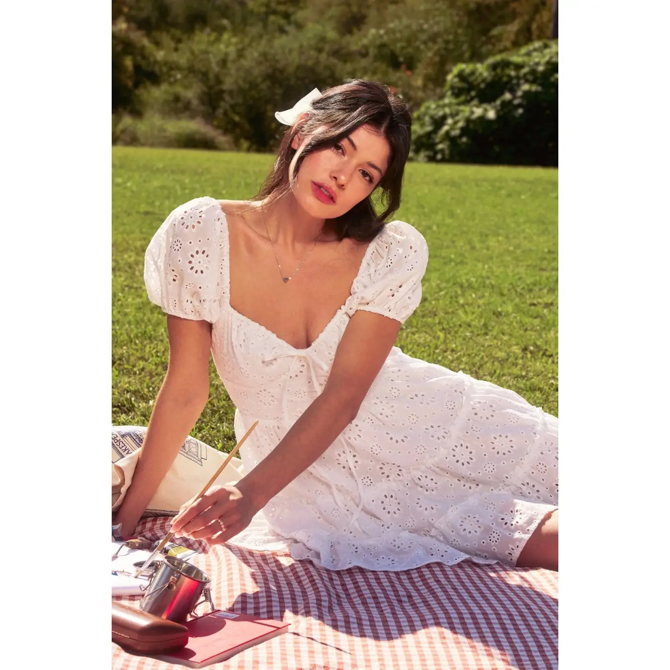 Laters Baby Eyelet Mini Dress