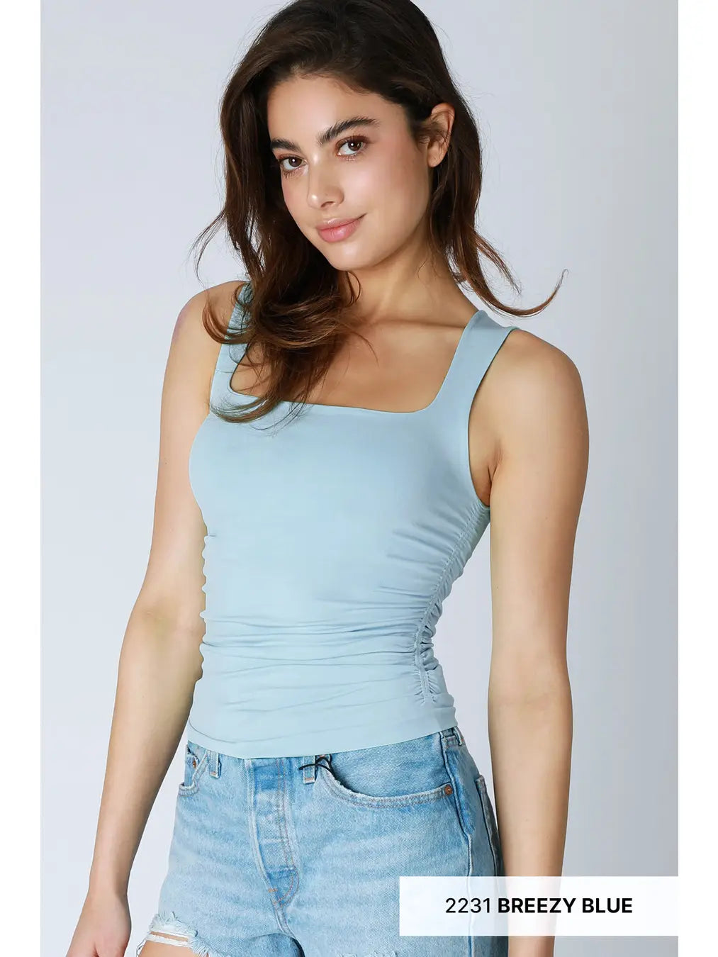 Clean Line Square Shirred Top