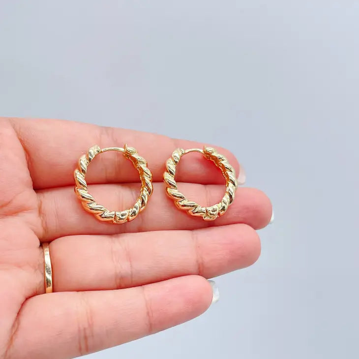 18k Gold Filled Large Croissant Huggie Hoop Earrings