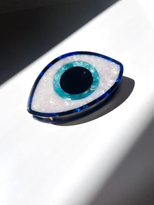 Hand-painted Evil Eye Claw Hair Clip | Eco-Friendly