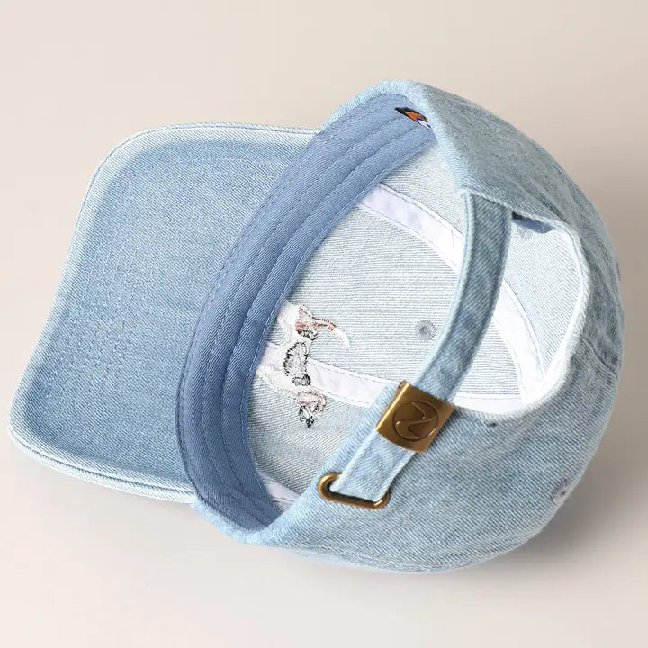 Beagle Dog Embroidered Denim Baseball Cap Unisex