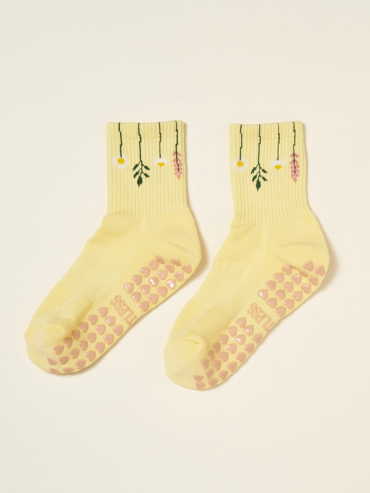 Flower Stem Grip Pilates Socks