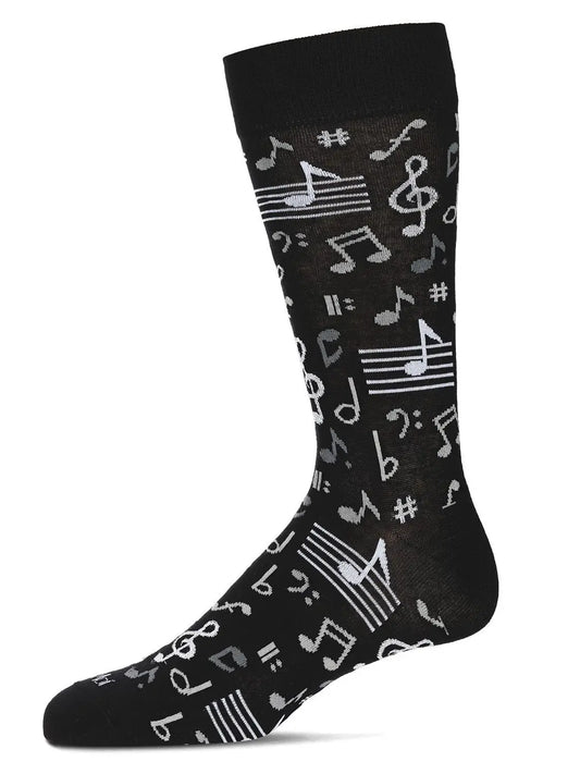 Musical Notes Mens Bamboo Crew