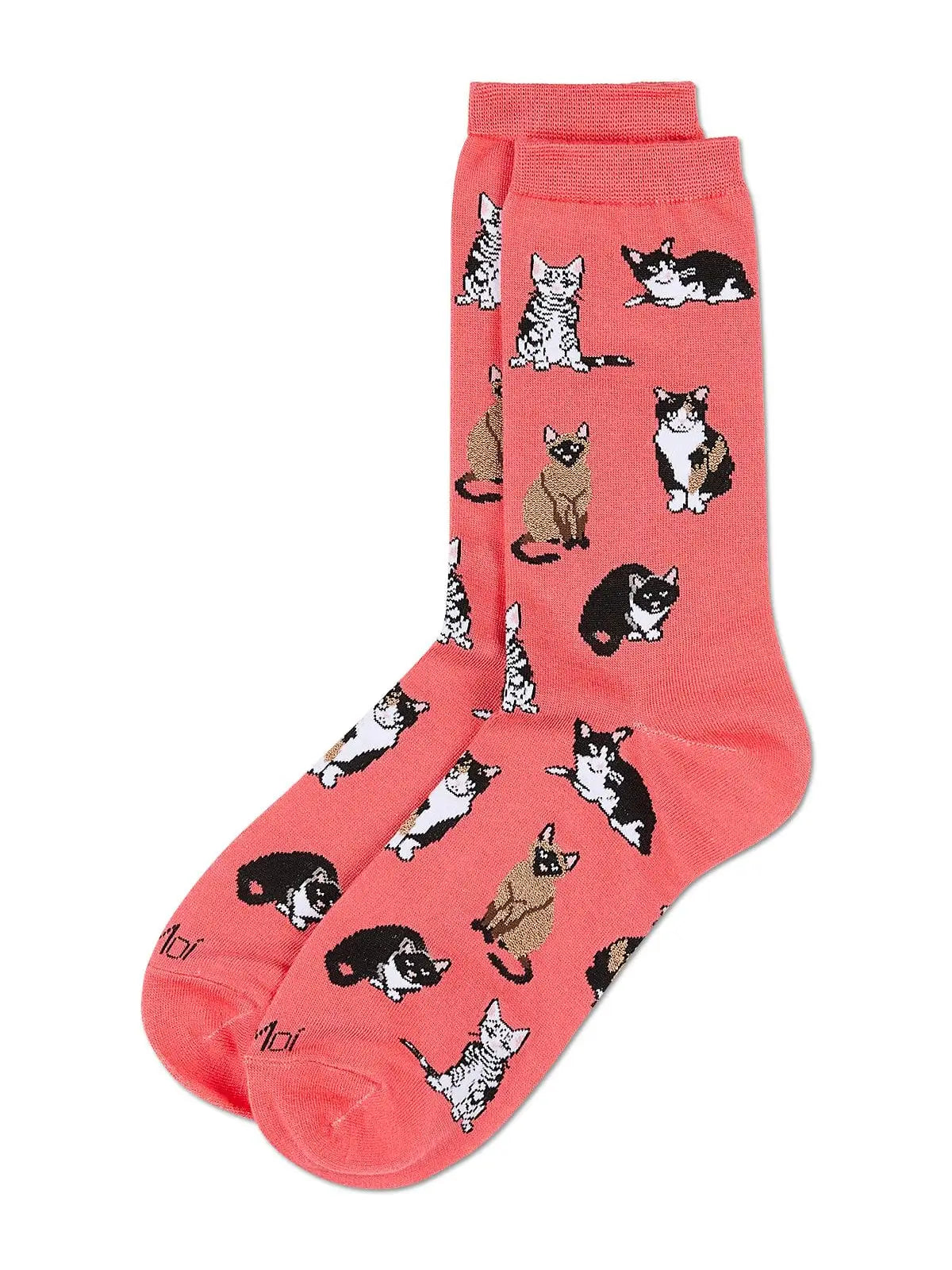 Women's Multi Cat Breed Bamboo Crew Socks
