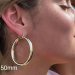 Load image into Gallery viewer, Inspired Selena Large 18k Gold Filled 5mm Plain Hoop Earrings Silver
