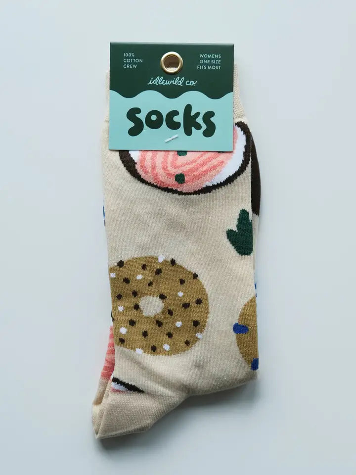 Bagel 100% Cotton Women's Crew Socks