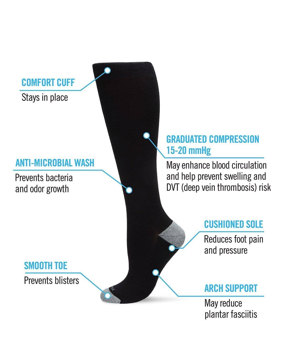 Solid Cotton Compression Socks