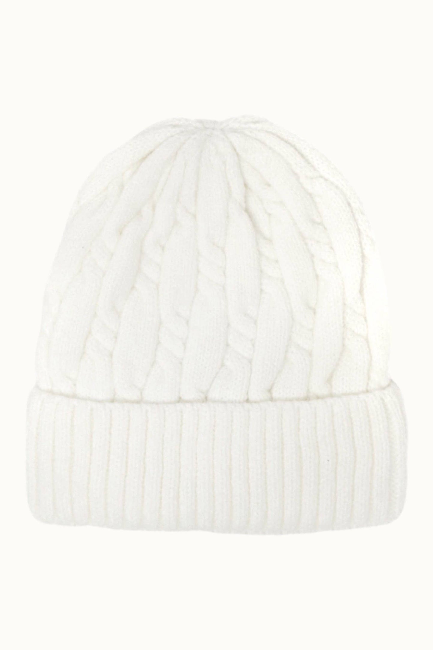 Cable Knit Cuffed Unisex Beanie