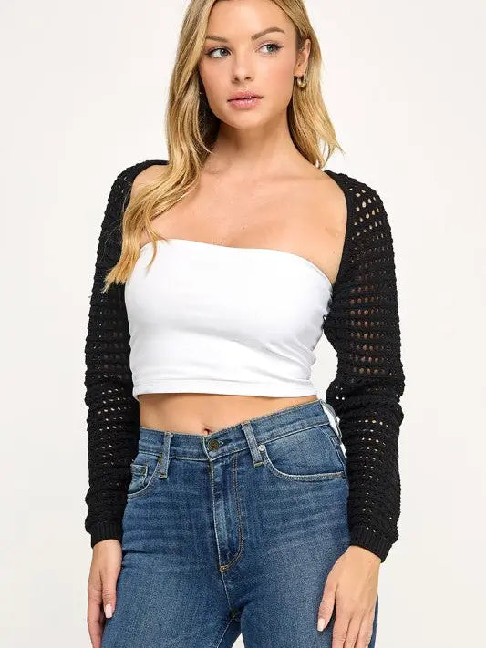 Crochet Knit Bolero Shrug Sweater (SW5601)