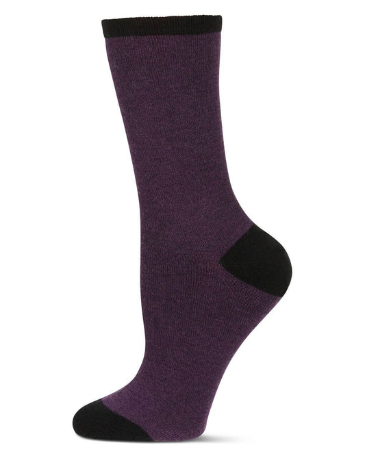 Women's Soft Tipped Flat Knit Cashmere Blend Crew Sock