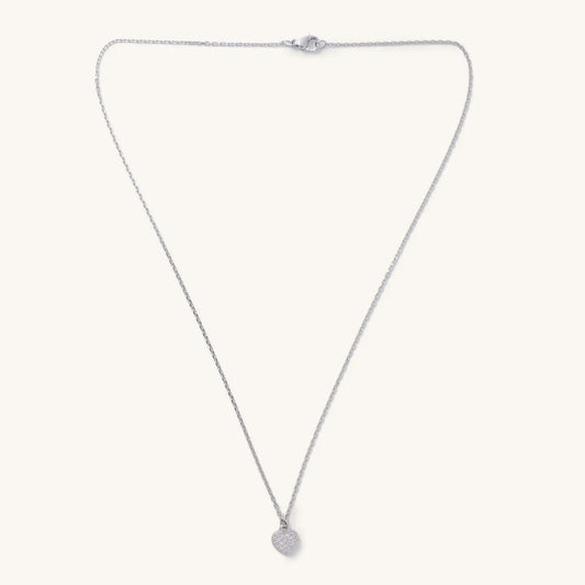 Silver Crystal Heart Necklace