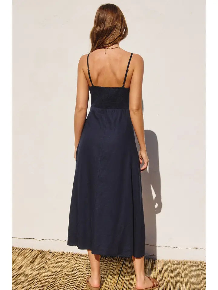 Heaven Sent Button Front Midi Dress