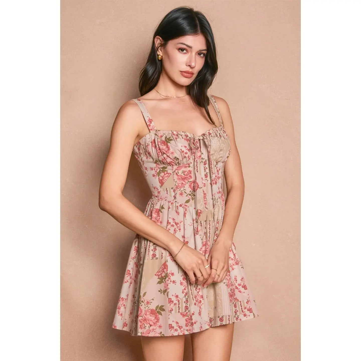 Saltwater Bloom Corset Sweetheart Mini Dress