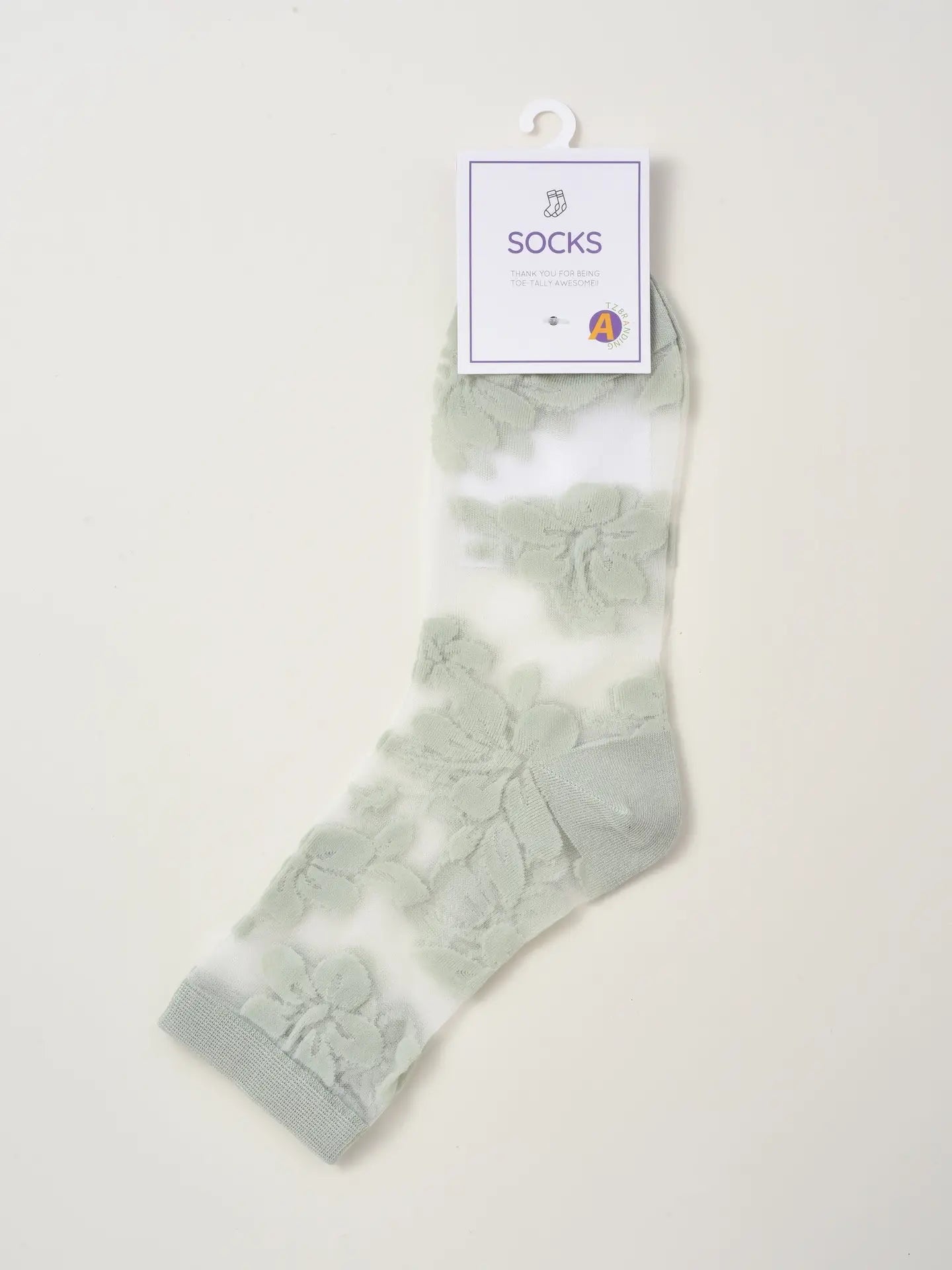 Rufia - Delicate Floral Tulle Crew Sheer Socks