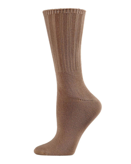 MeMoi Organic Cotton Flat-Knit Crew Socks