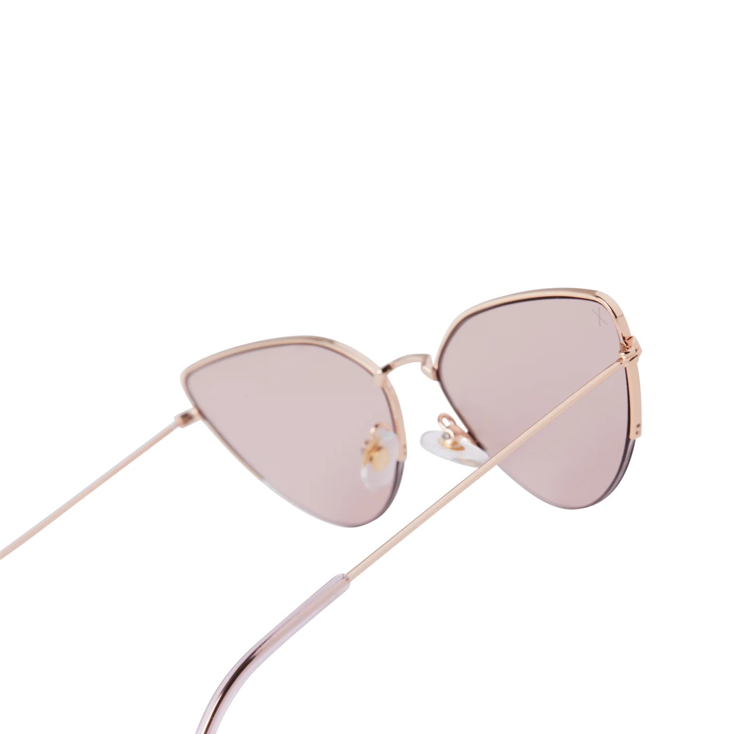 Fairfax Shiny Rose Gold Pink Tint Sunglasses