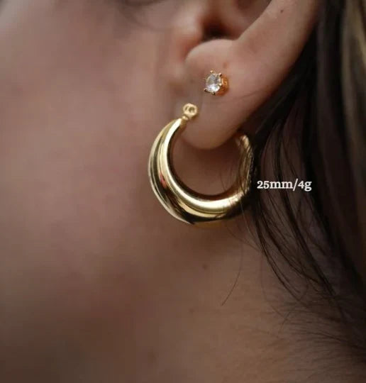 Thick Hollow Hoops 18K Gold Filled