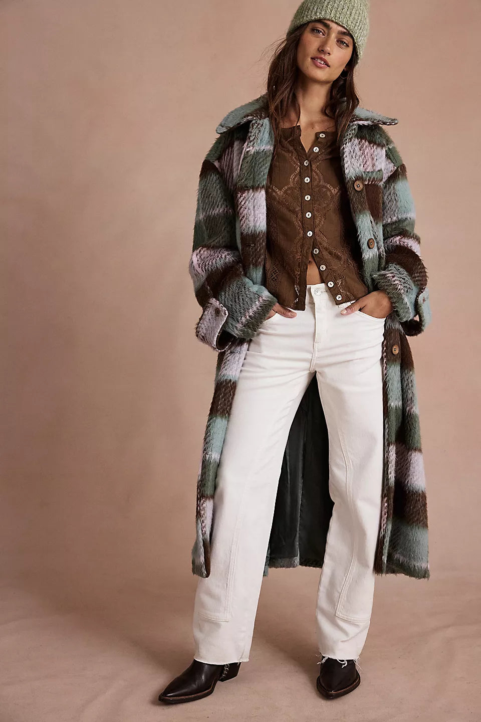 Jae Sheer Lace Knit Long Sleeve Top