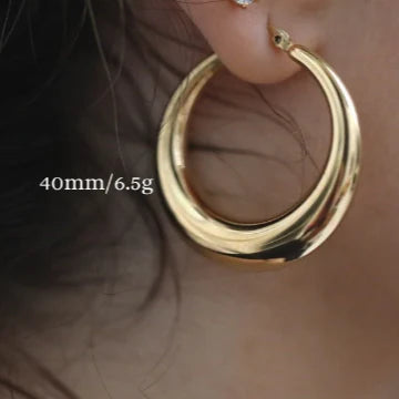 Thick Hollow Hoops 18K Gold Filled