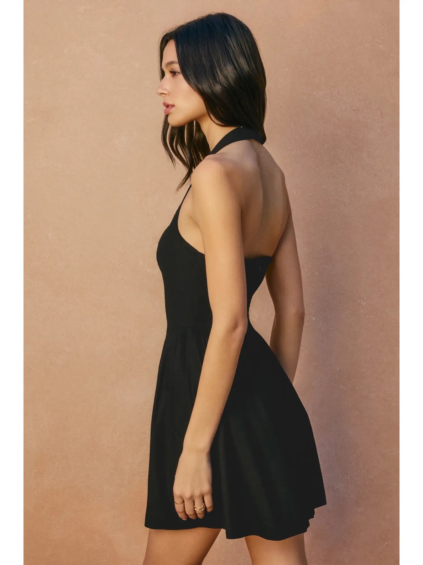 Heaven Sent Fit and Flare Halter Mini Dress