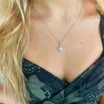 Load image into Gallery viewer, Silver Opal Starburst Necklace
