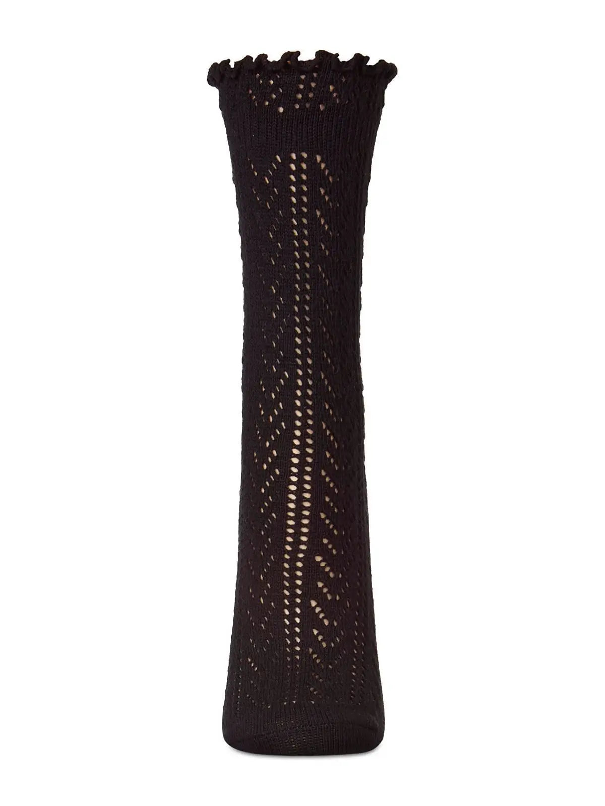 Ruffle Pointelle Crew