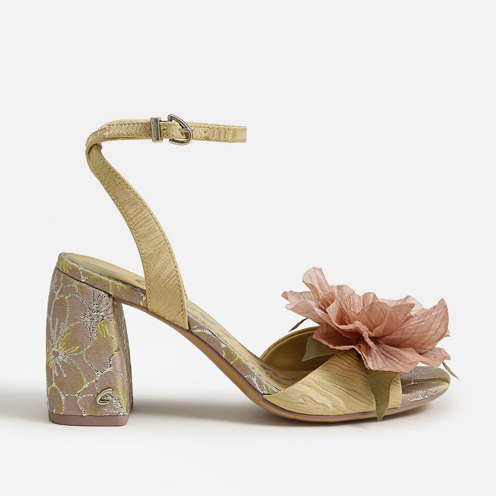 Aria Flower Block Heel Sandal