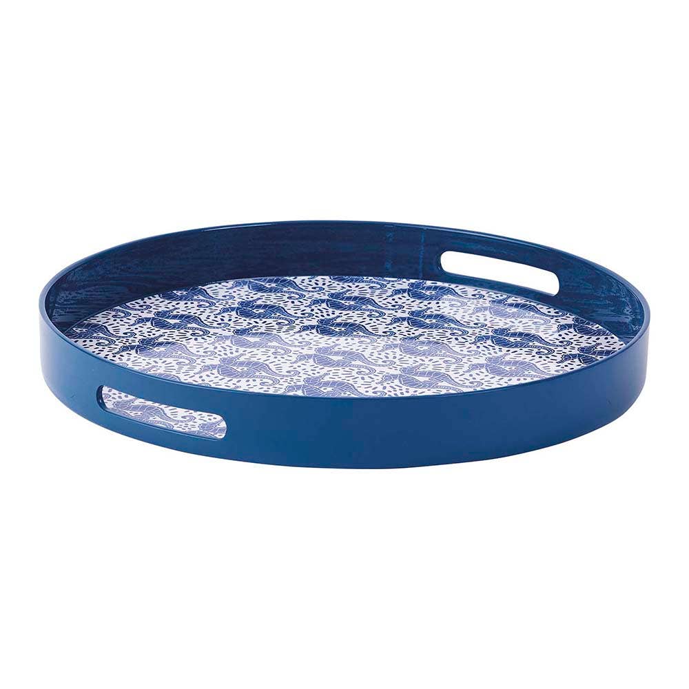 SEAHORSES 15 Inch Round Tray