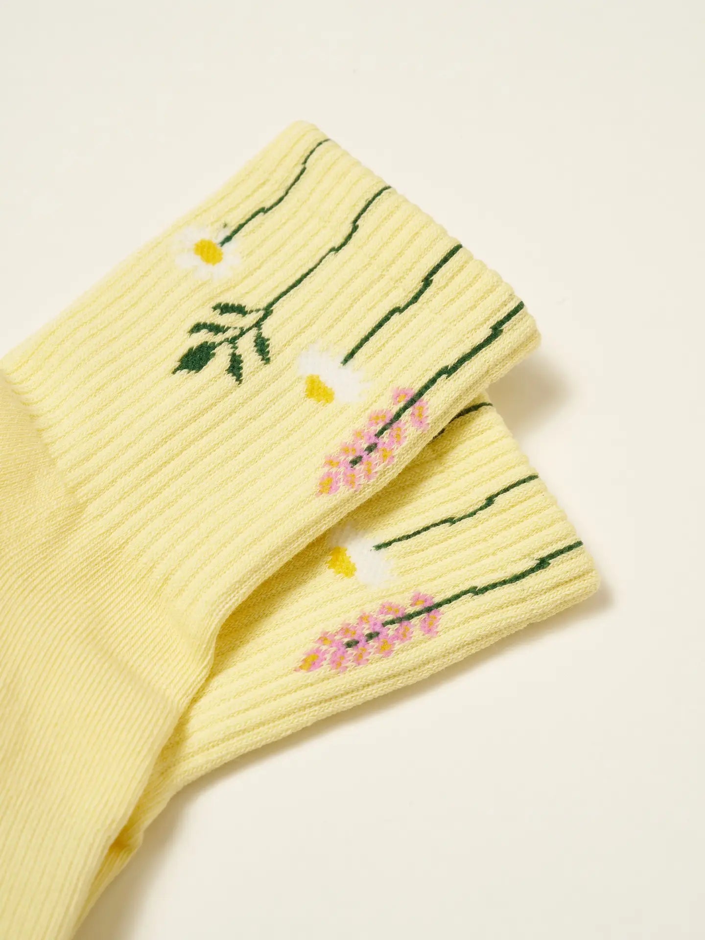 Flower Stem Grip Pilates Socks