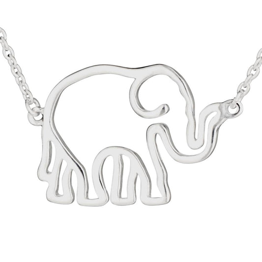Elephant Silhouette Sterling Silver Necklace